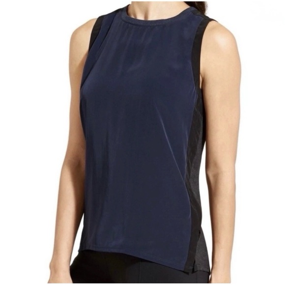 Athleta Tops - Athleta Women's Mixed Media Tank Navy Black Size XS Yoga Workout Sport Athletic